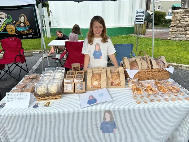 Blake at a market.